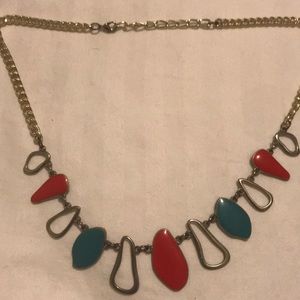 Red, Blue, and Gold Necklace
